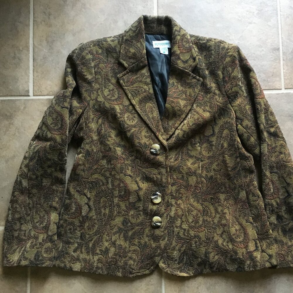 Motherhood Maternity Lined Paisley Blazer Jacket Medium